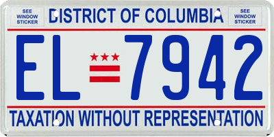 DC license plate EL7942