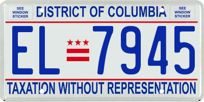 DC license plate EL7945