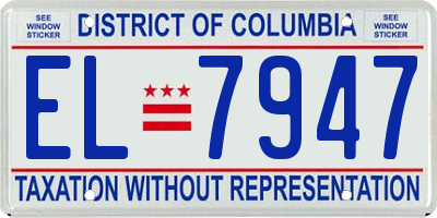 DC license plate EL7947