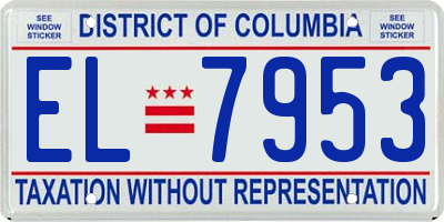 DC license plate EL7953