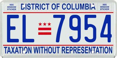 DC license plate EL7954
