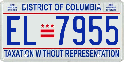 DC license plate EL7955