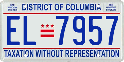 DC license plate EL7957