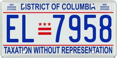 DC license plate EL7958