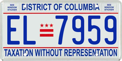 DC license plate EL7959