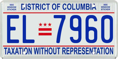 DC license plate EL7960