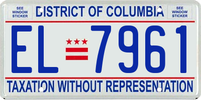 DC license plate EL7961