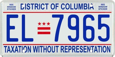 DC license plate EL7965