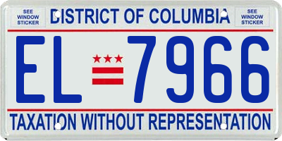 DC license plate EL7966
