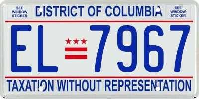 DC license plate EL7967