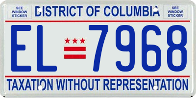 DC license plate EL7968