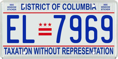 DC license plate EL7969