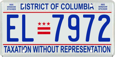 DC license plate EL7972
