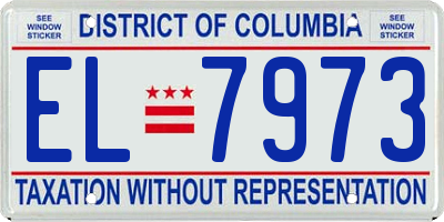 DC license plate EL7973