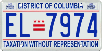 DC license plate EL7974