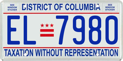 DC license plate EL7980