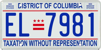 DC license plate EL7981