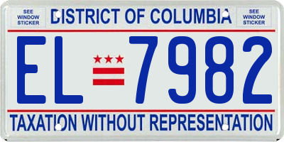 DC license plate EL7982