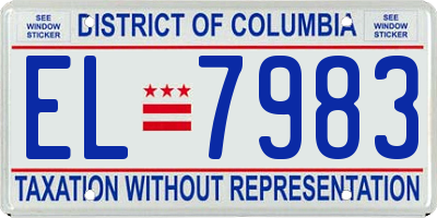 DC license plate EL7983