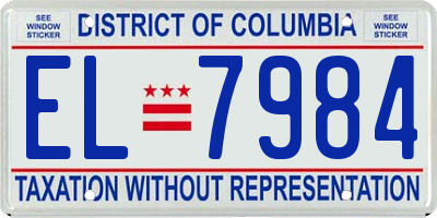 DC license plate EL7984