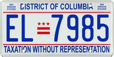 DC license plate EL7985