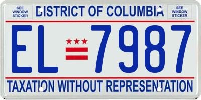 DC license plate EL7987