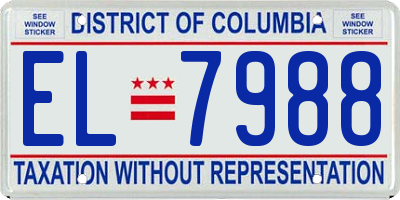 DC license plate EL7988