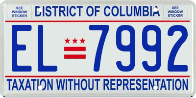 DC license plate EL7992