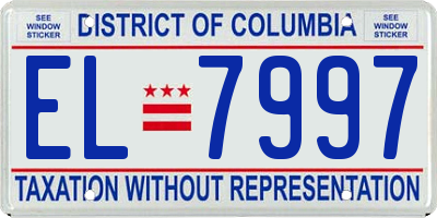 DC license plate EL7997