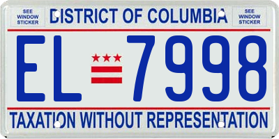 DC license plate EL7998