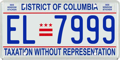 DC license plate EL7999