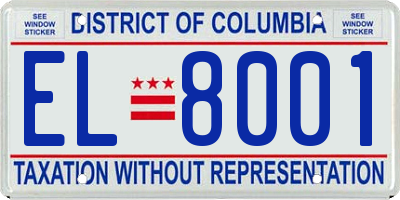 DC license plate EL8001