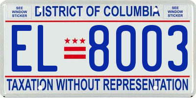 DC license plate EL8003