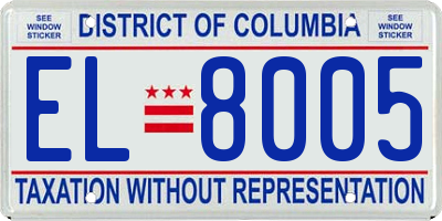 DC license plate EL8005