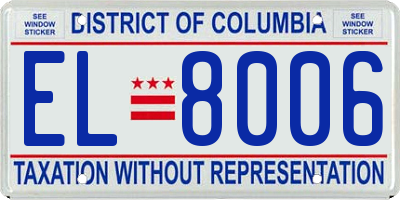 DC license plate EL8006