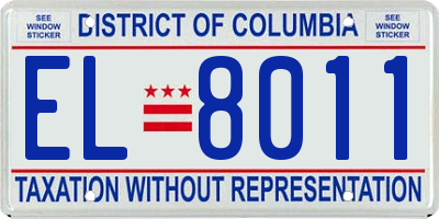 DC license plate EL8011