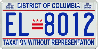 DC license plate EL8012