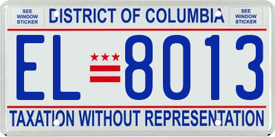 DC license plate EL8013