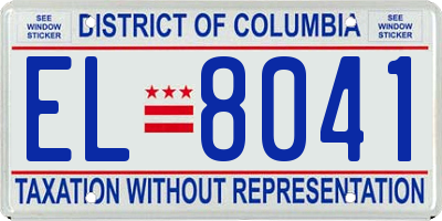 DC license plate EL8041