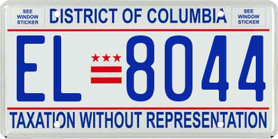 DC license plate EL8044