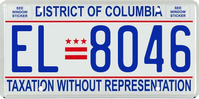 DC license plate EL8046
