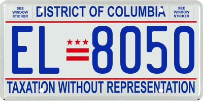 DC license plate EL8050