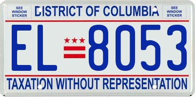 DC license plate EL8053