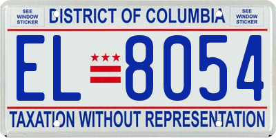 DC license plate EL8054
