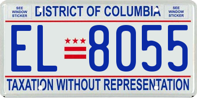 DC license plate EL8055