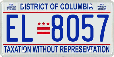 DC license plate EL8057