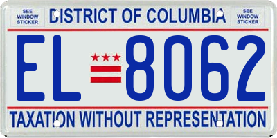 DC license plate EL8062