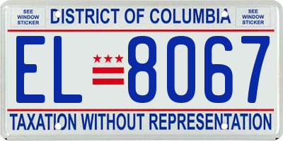DC license plate EL8067