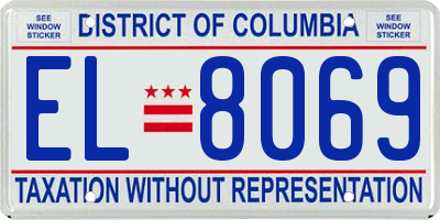 DC license plate EL8069
