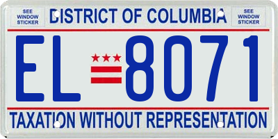 DC license plate EL8071